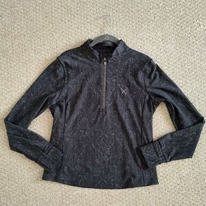 Greyson Women's Halley Jacquard Quarter-Zip Golf Top Grey Golf Tee Embroidery M